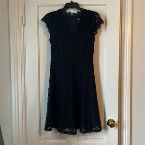 Navy blue cap sleeve lace dress - ABS collection by Allen Schwartz